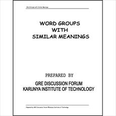 English Learning - Word Groups with Similar Meanings